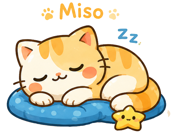 Miso, sleepy cream-and-orange cat